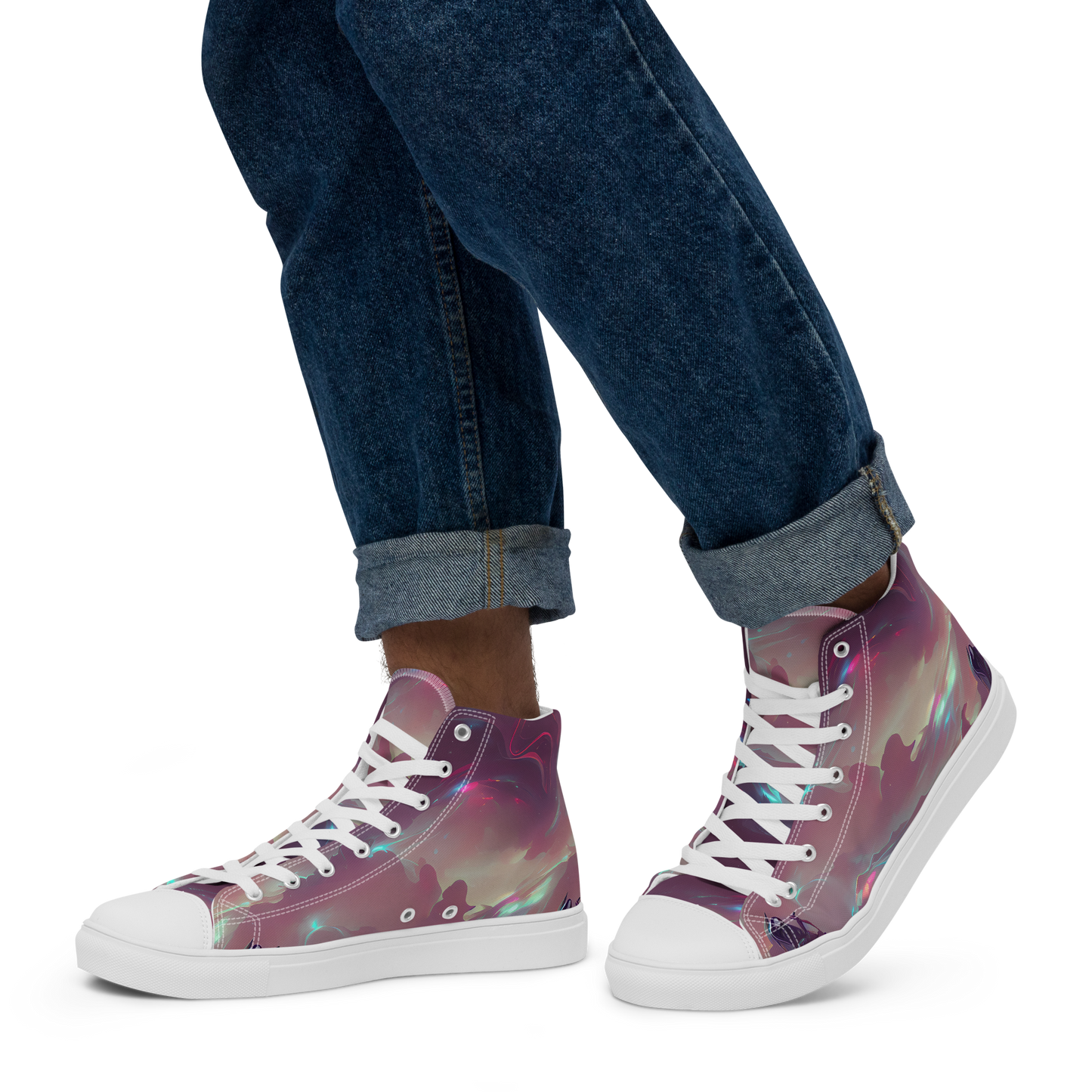 Men's High Top Canvas Shoes - Astral Illusions