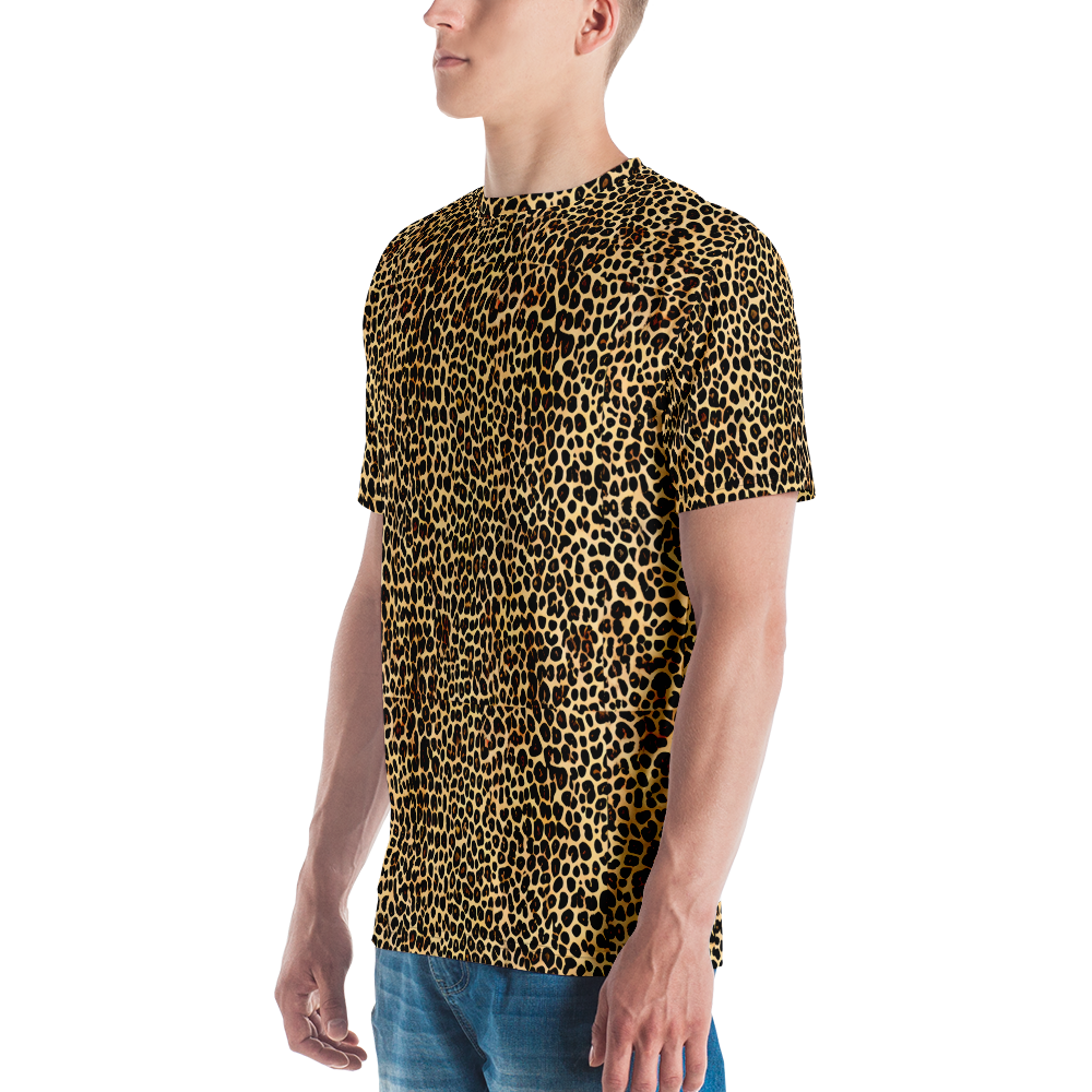 Men's Crew Neck T-Shirt - Cheetah Mosaic