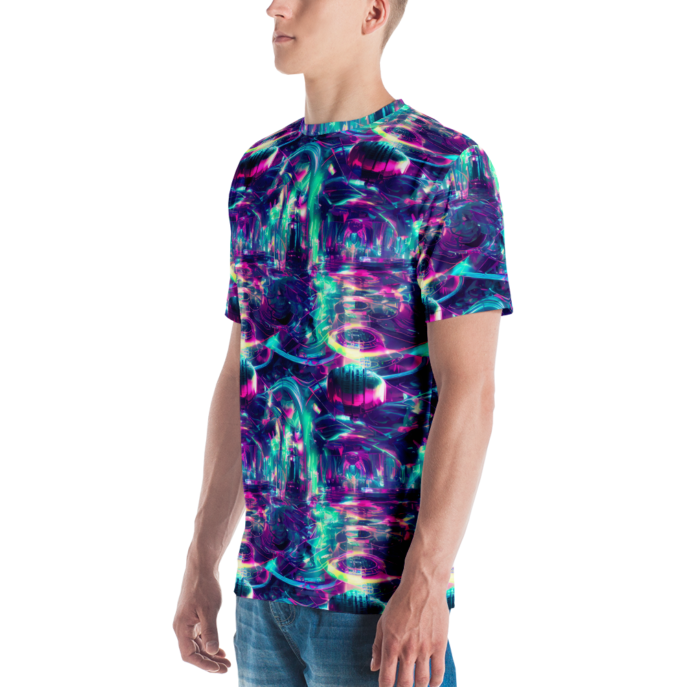 Men's Crew Neck T-Shirt - Synthwave Surge