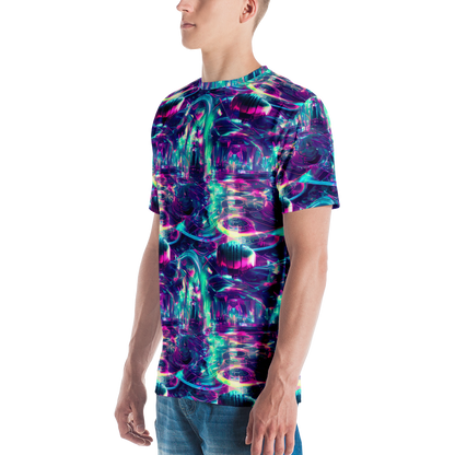 Men's Crew Neck T-Shirt - Synthwave Surge