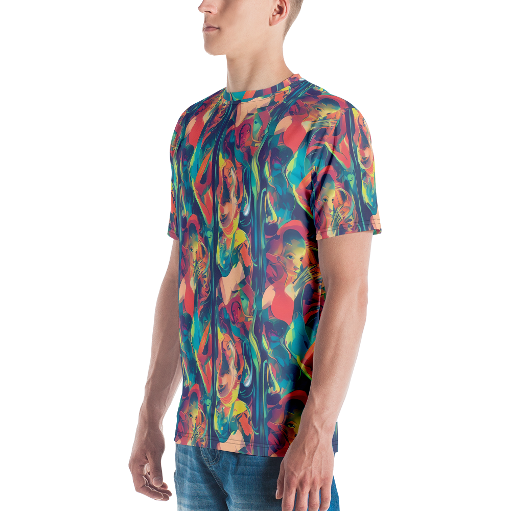 Men's Crew Neck T-Shirt - Neon Aurora