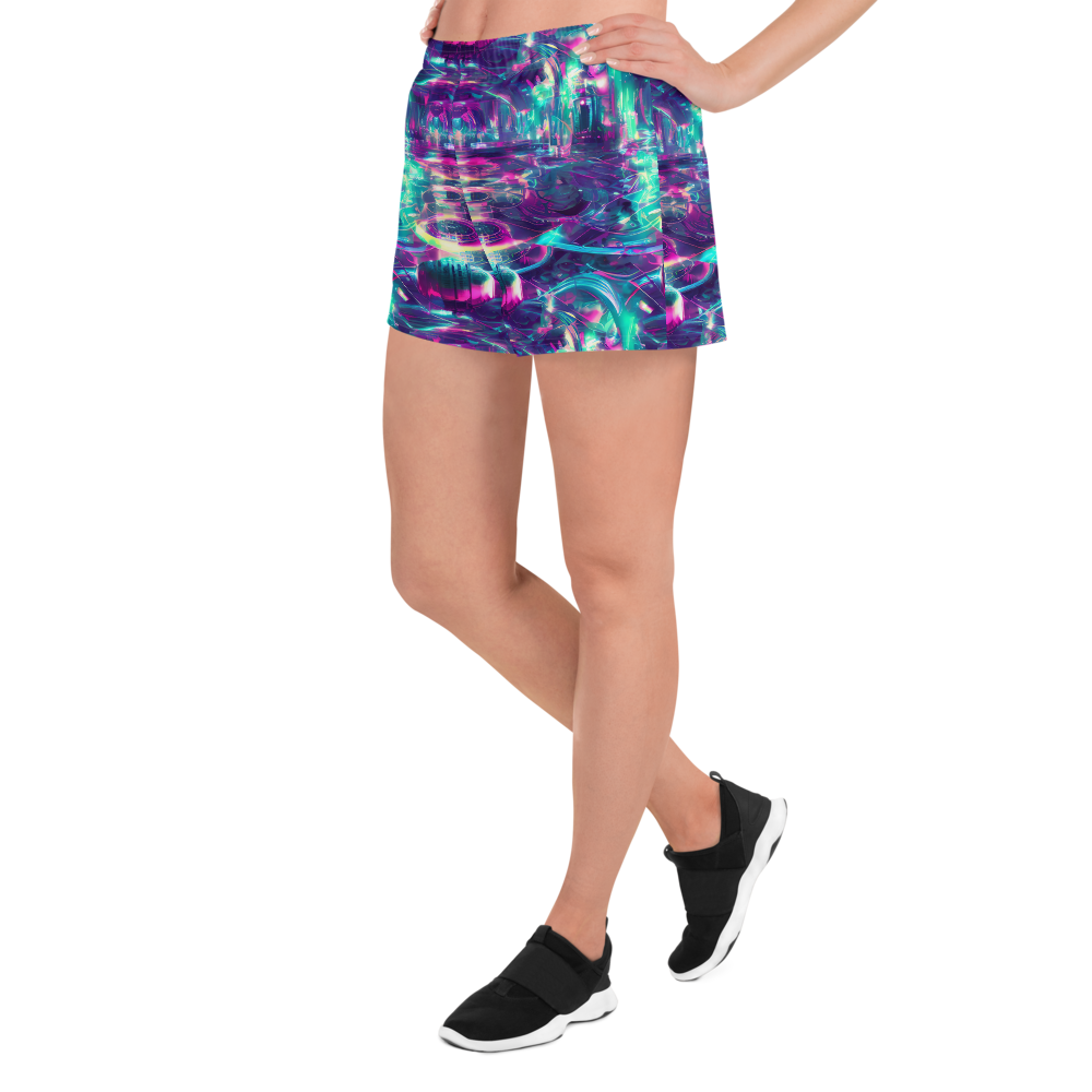 Women’s Athletic Shorts - Synthwave Surge