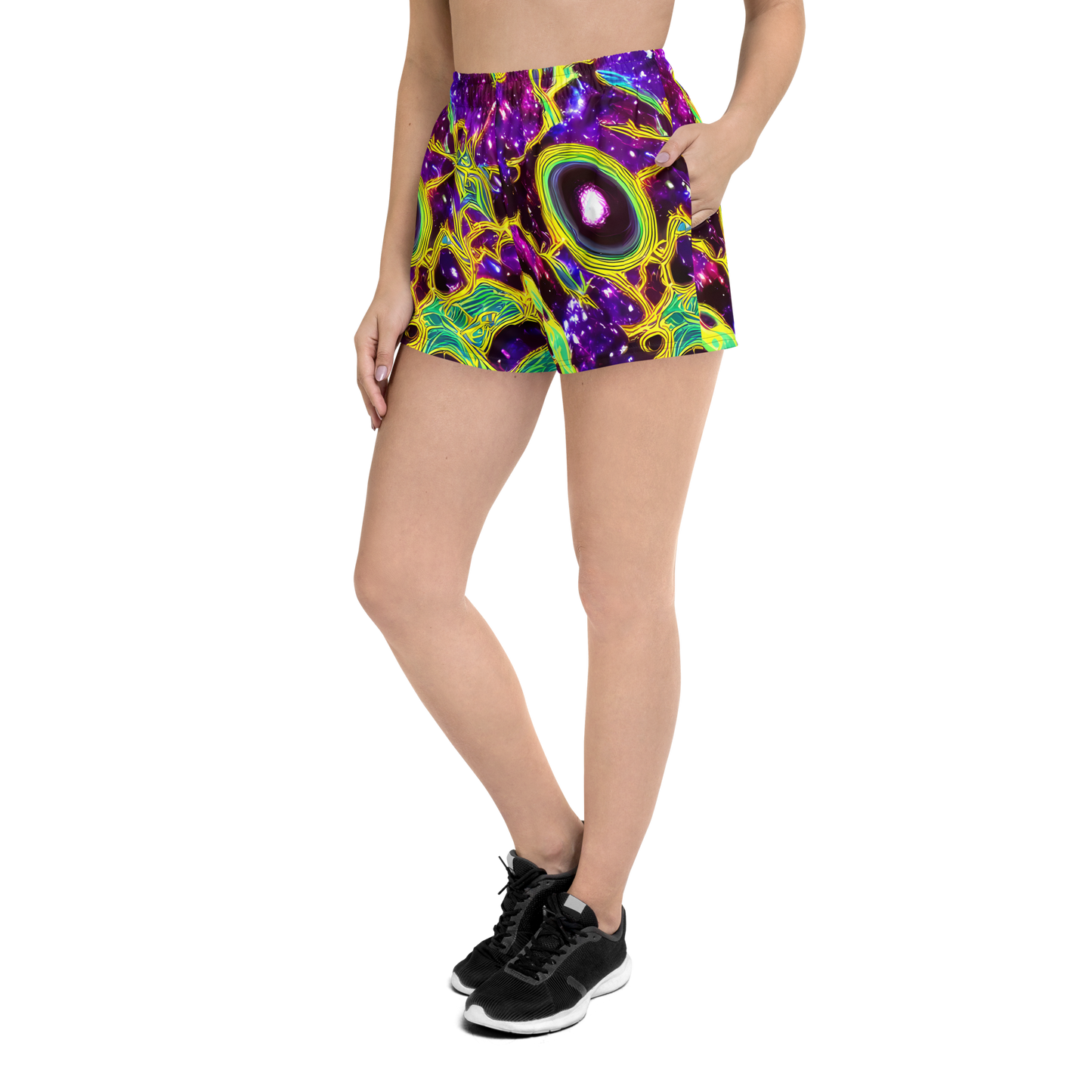 Women’s Athletic Shorts - Galactic Web