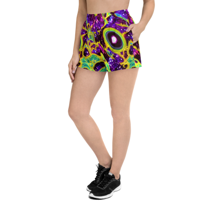 Women’s Athletic Shorts - Galactic Web