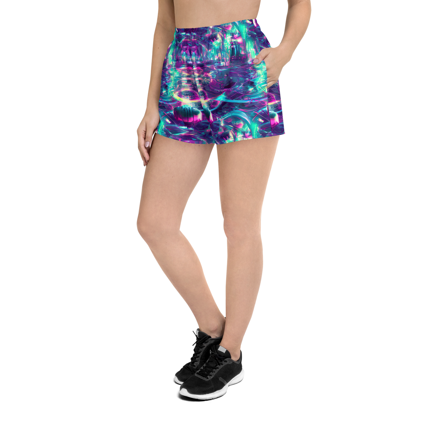 Women’s Athletic Shorts - Synthwave Surge