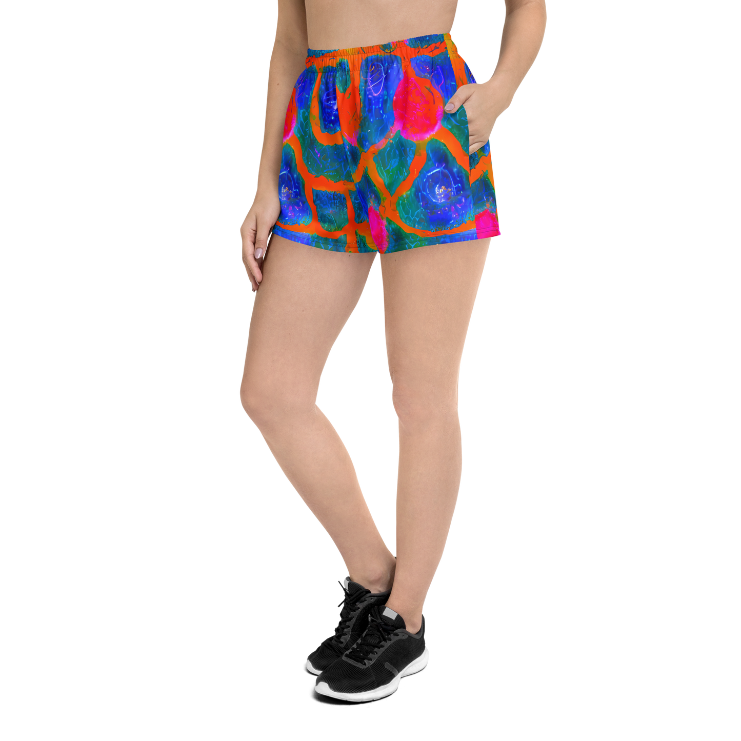 Women’s Athletic Shorts - Vibrant Mosaic