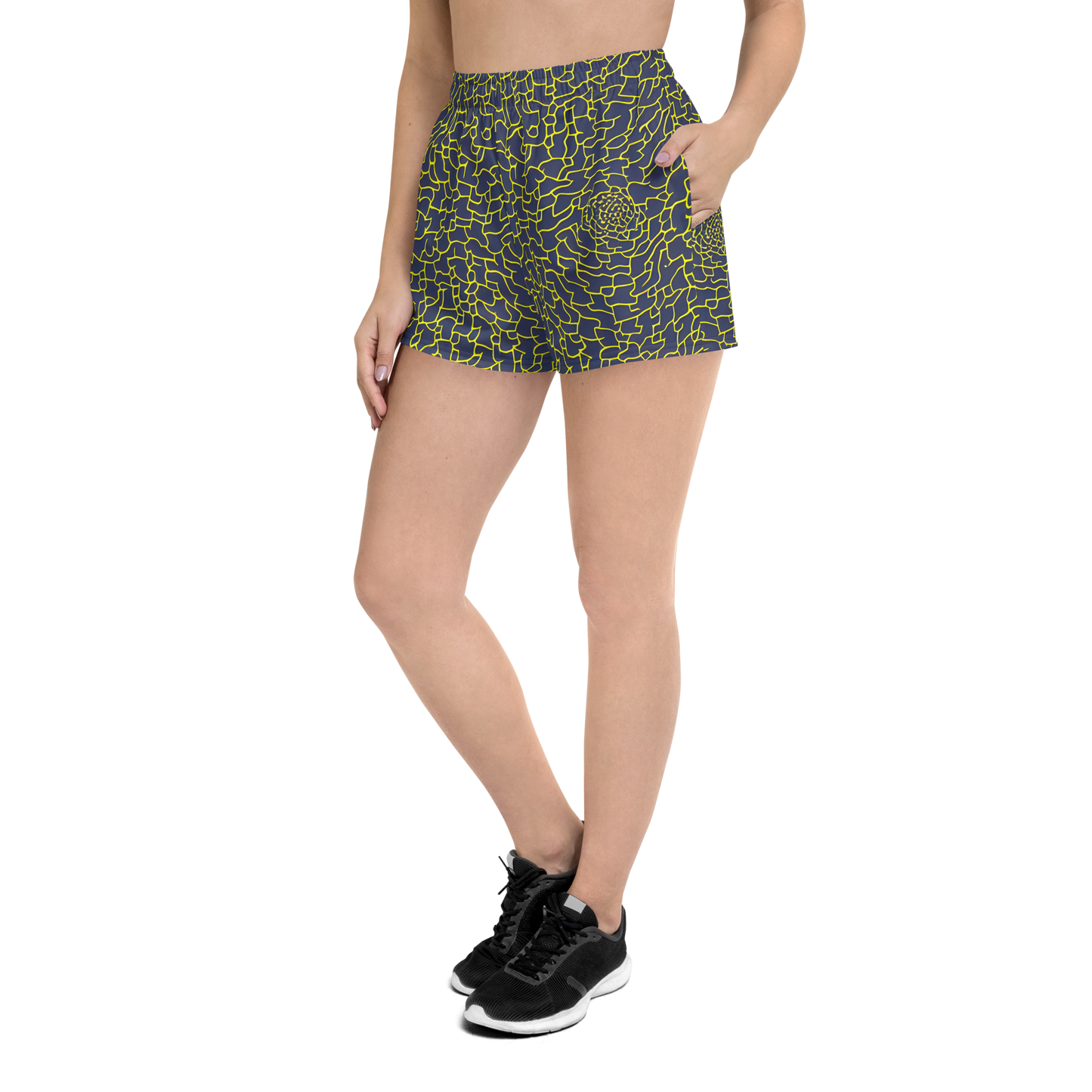 Women’s Athletic Shorts - Nightshade Maze