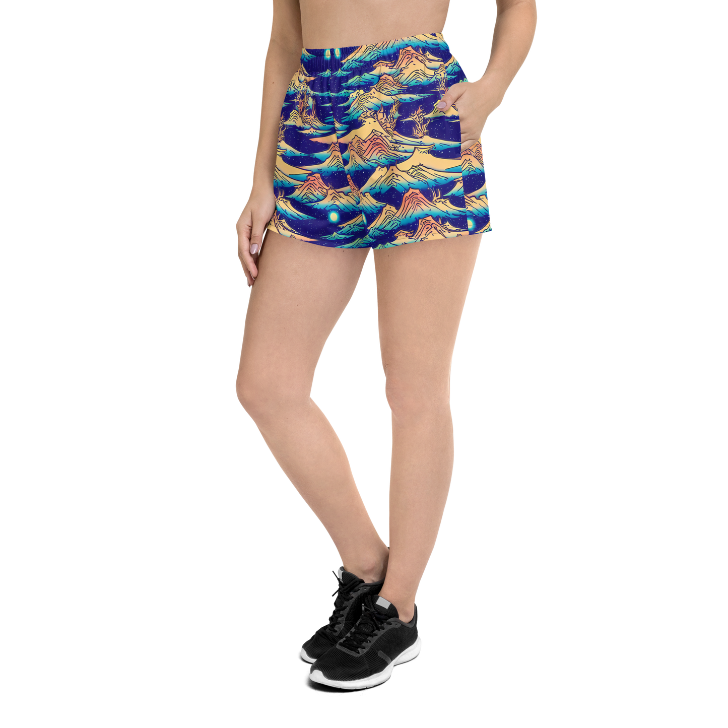 Women’s Athletic Shorts - Mystical Mountain Mirage