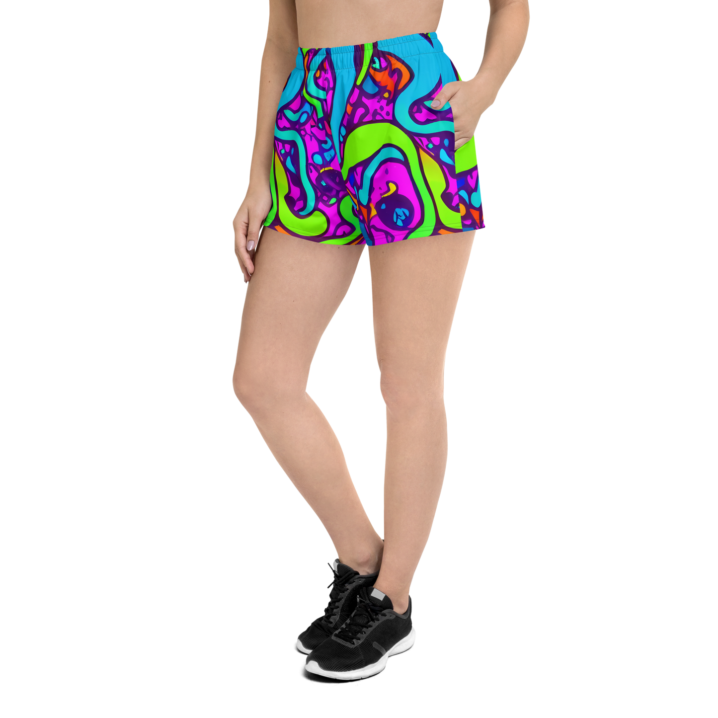 Women’s Athletic Shorts - Funky Vortex