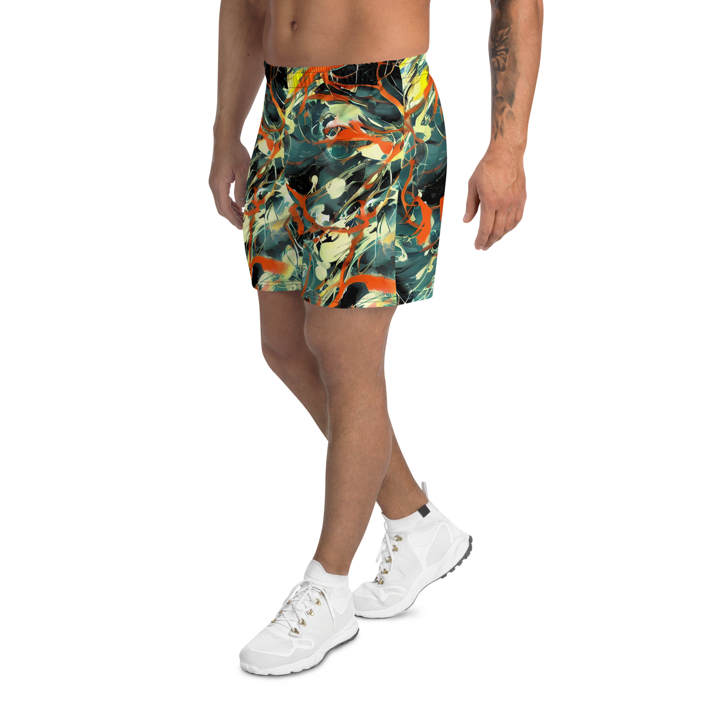 Men's Athletic Shorts - Fluid Firestorm
