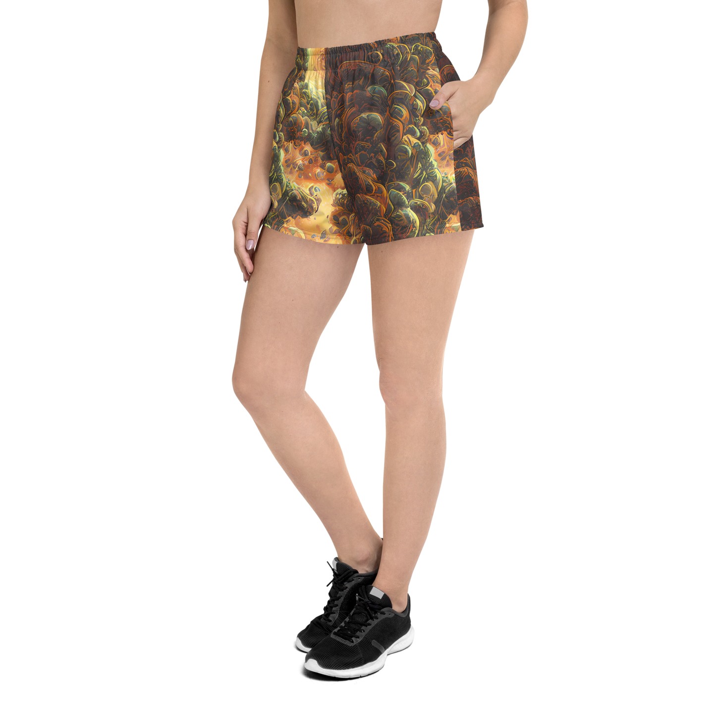 Women’s Athletic Shorts - Volcanic Cascade