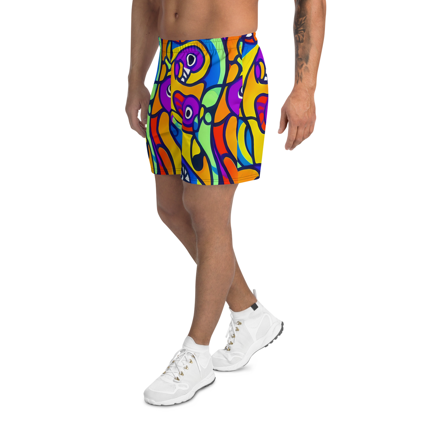 Men's Athletic Shorts - Kaleido Fish