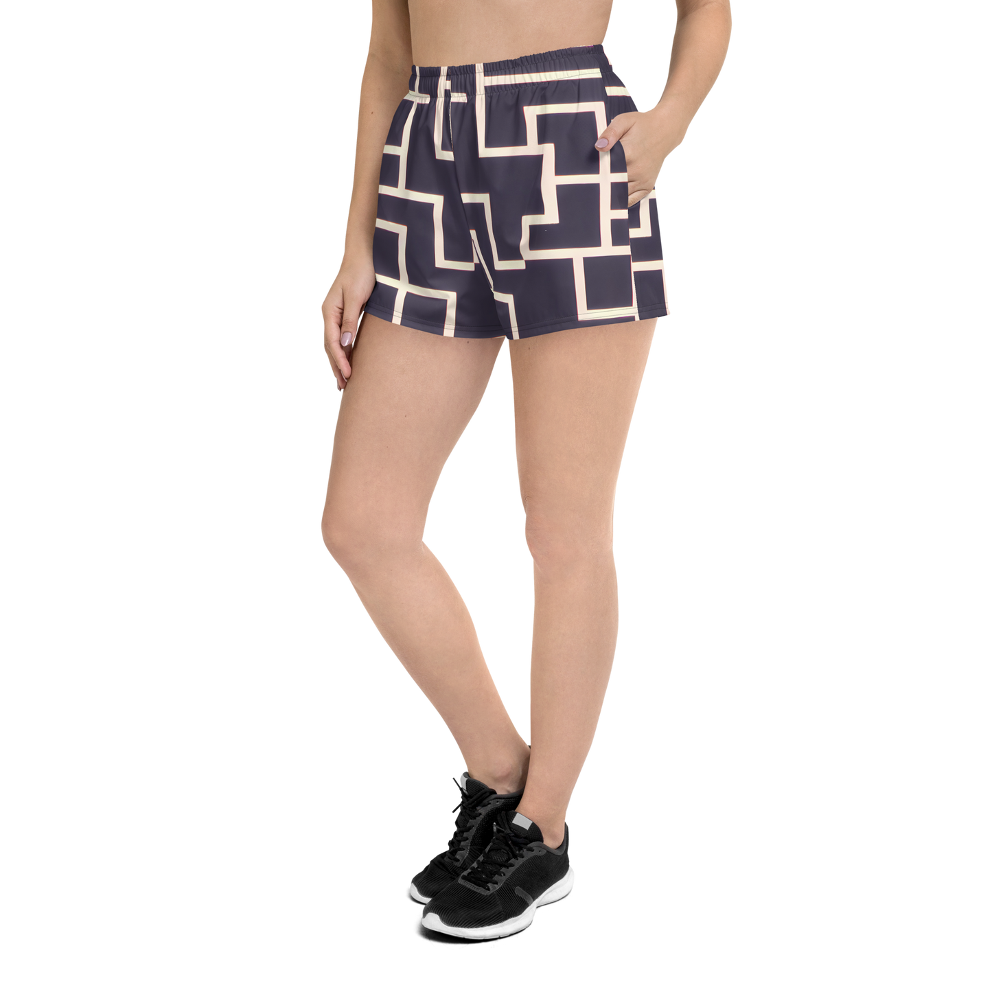 Women’s Athletic Shorts - Gilded Gridlock