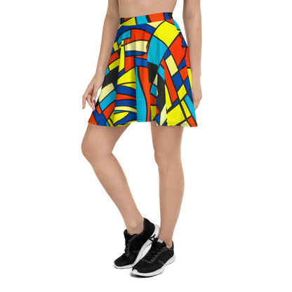 Skater Skirt - Neon Fractals