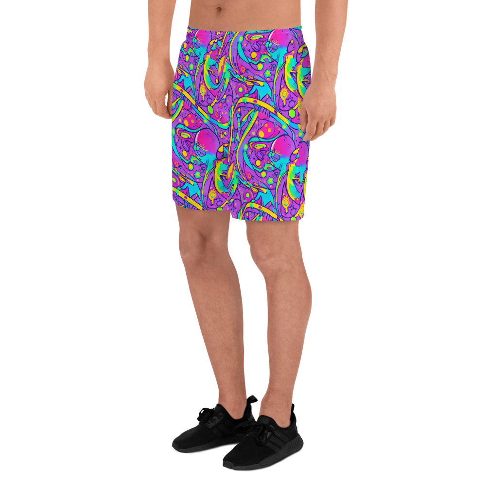 Men's Athletic Shorts - Neon Galaxy Whirl