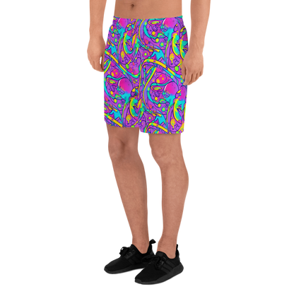 Men's Athletic Shorts - Neon Galaxy Whirl