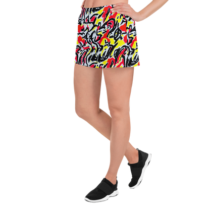 Women’s Athletic Shorts - Cosmic Brushstrokes