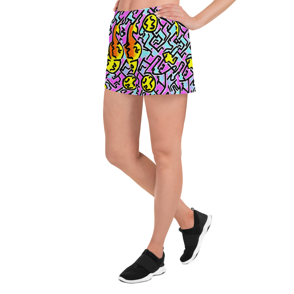 Women’s Athletic Shorts - Punk Doodles