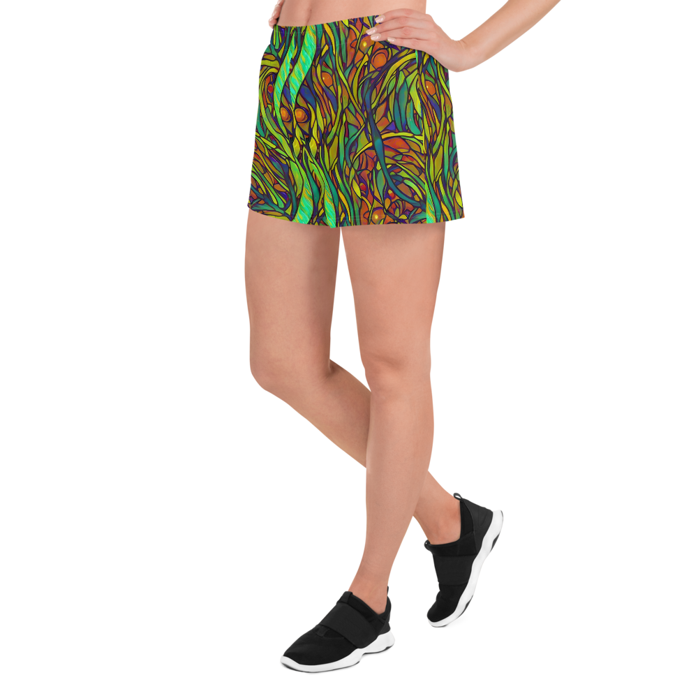 Women’s Athletic Shorts - Cosmic Garden
