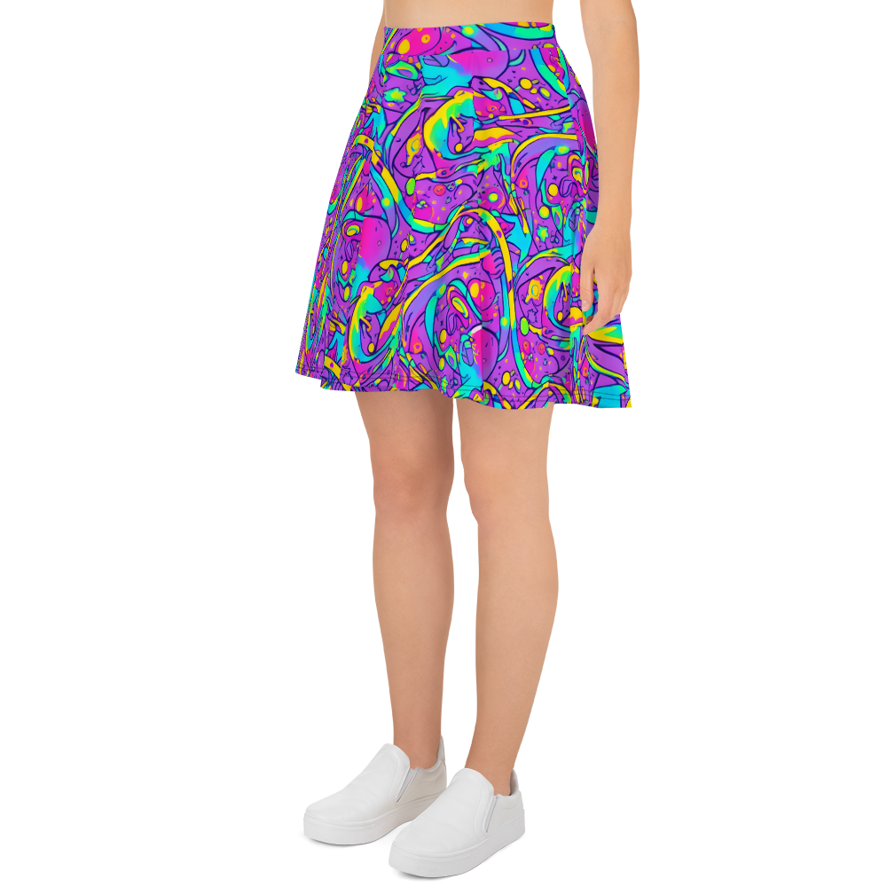 Skater Skirt - Neon Galaxy Whirl