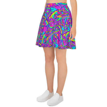 Skater Skirt - Neon Galaxy Whirl