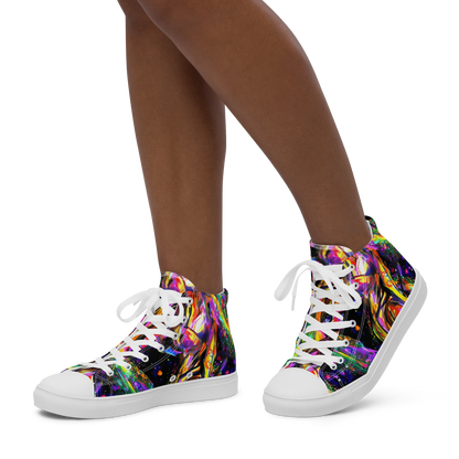 Women's High Top Canvas Shoes - Galactic Flamenco