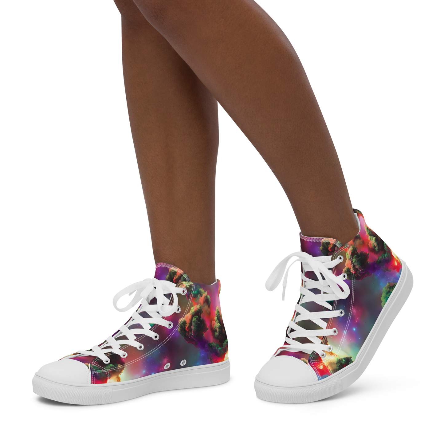 Women's High Top Canvas Shoes - Nebula Dreams