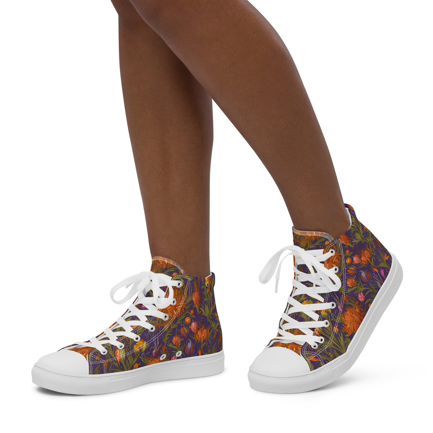 Women's High Top Canvas Shoes - Botanical Nebula