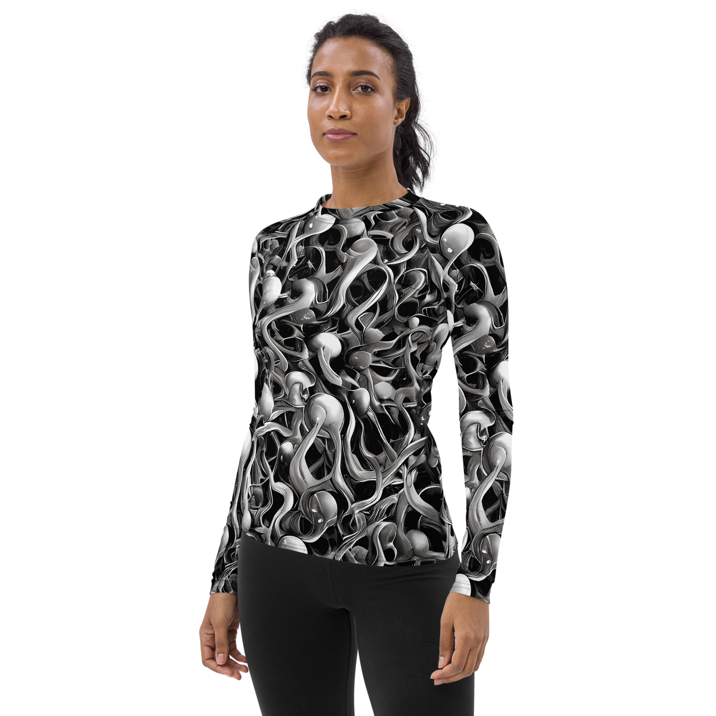 Women's Rash Guard - Fluid Monochrome