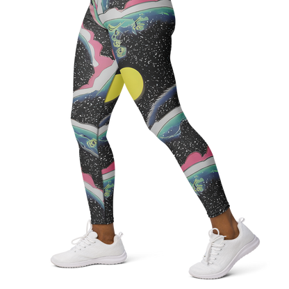 Yoga Leggings - Lunar Waves