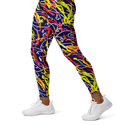 Yoga Leggings - Neon Currents