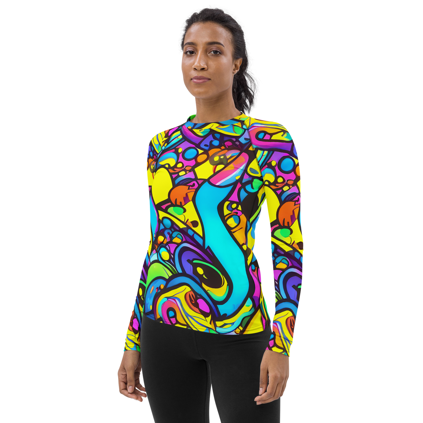 Women's Rash Guard - Kaleidoscopic Flow