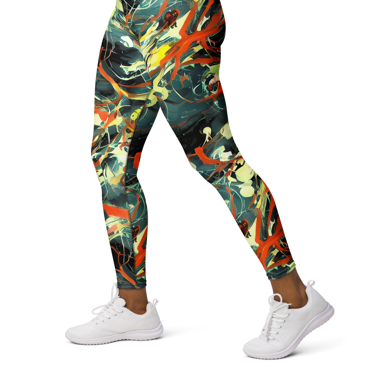 Yoga Leggings - Fluid Firestorm