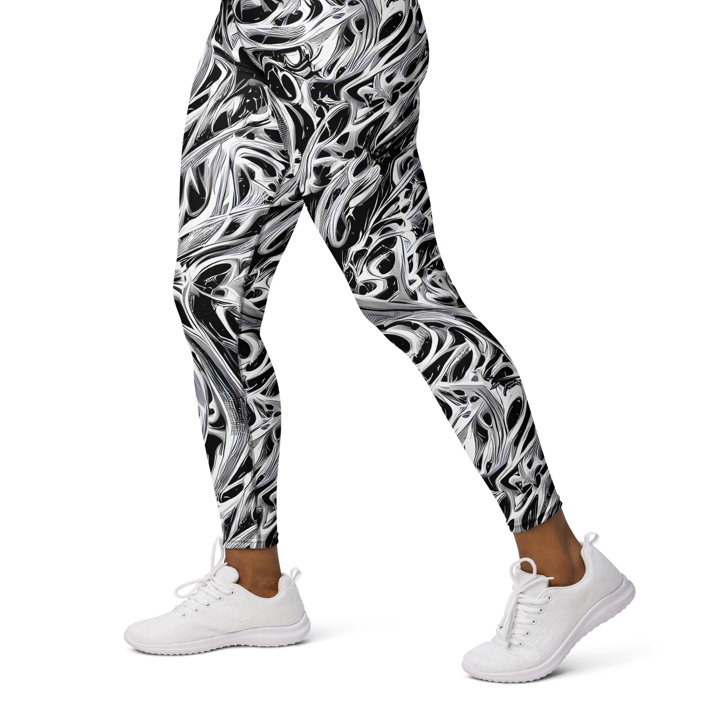 Yoga Leggings - Silver Shadows