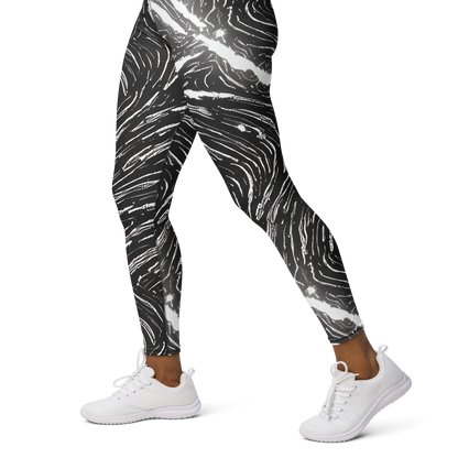 Yoga Leggings - Silver Swirl