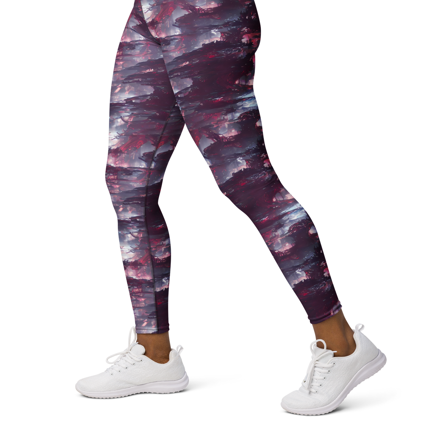 Yoga Leggings - Twilight Fortresses