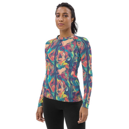 Women's Rash Guard - Neon Aurora