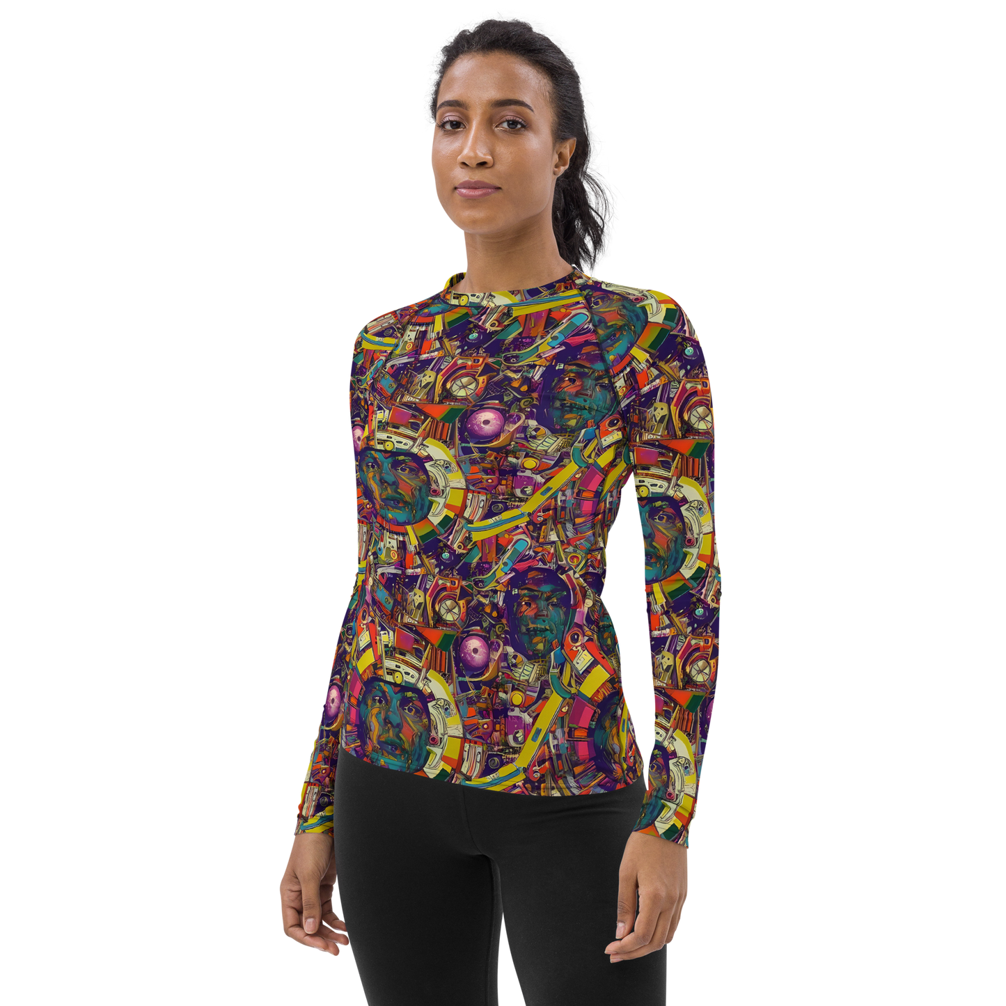 Women's Rash Guard - Cosmic Collage