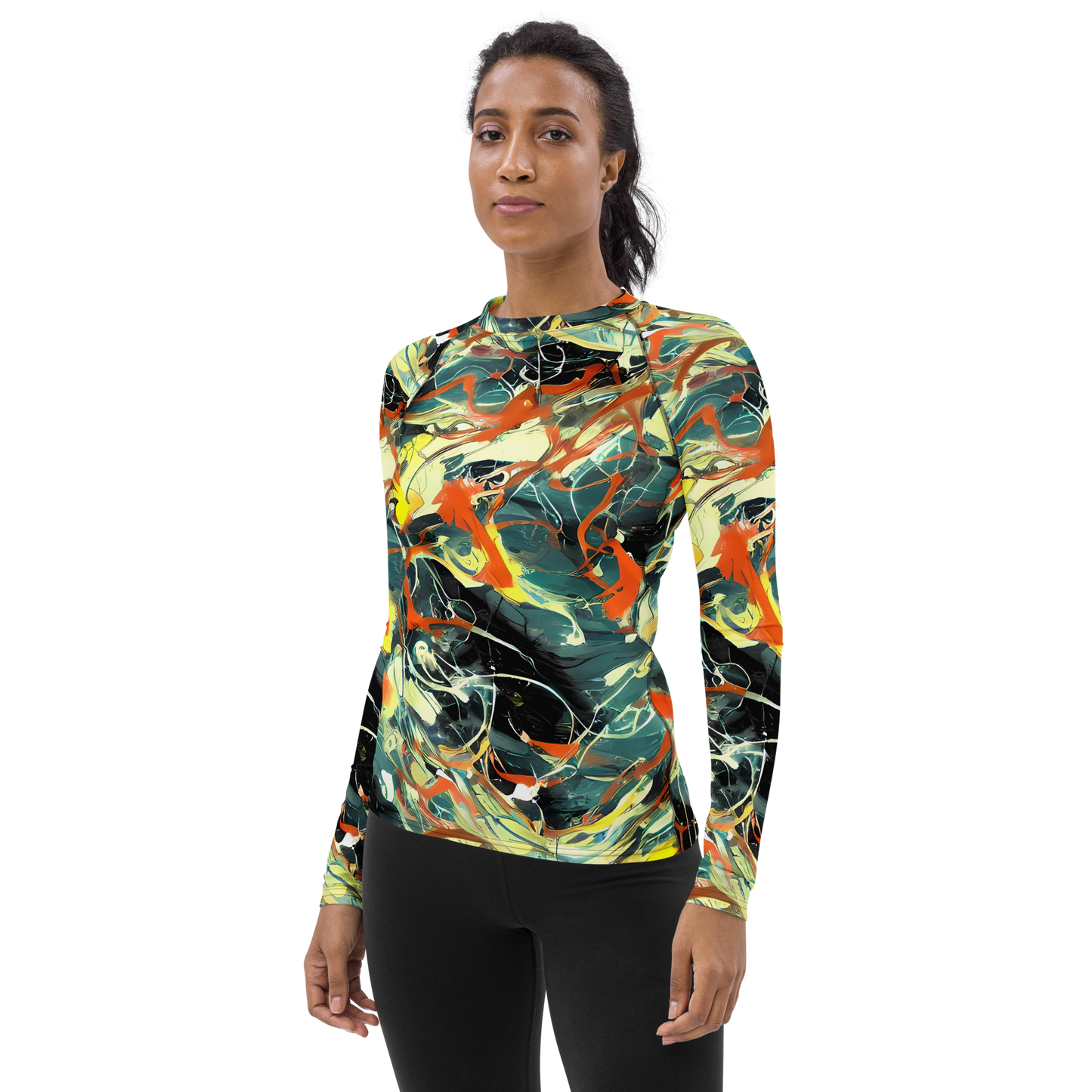 Women's Rash Guard - Fluid Firestorm