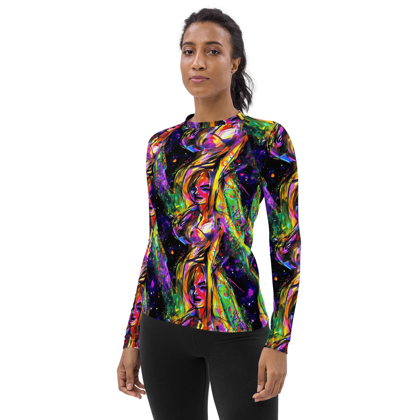 Women's Rash Guard - Galactic Flamenco