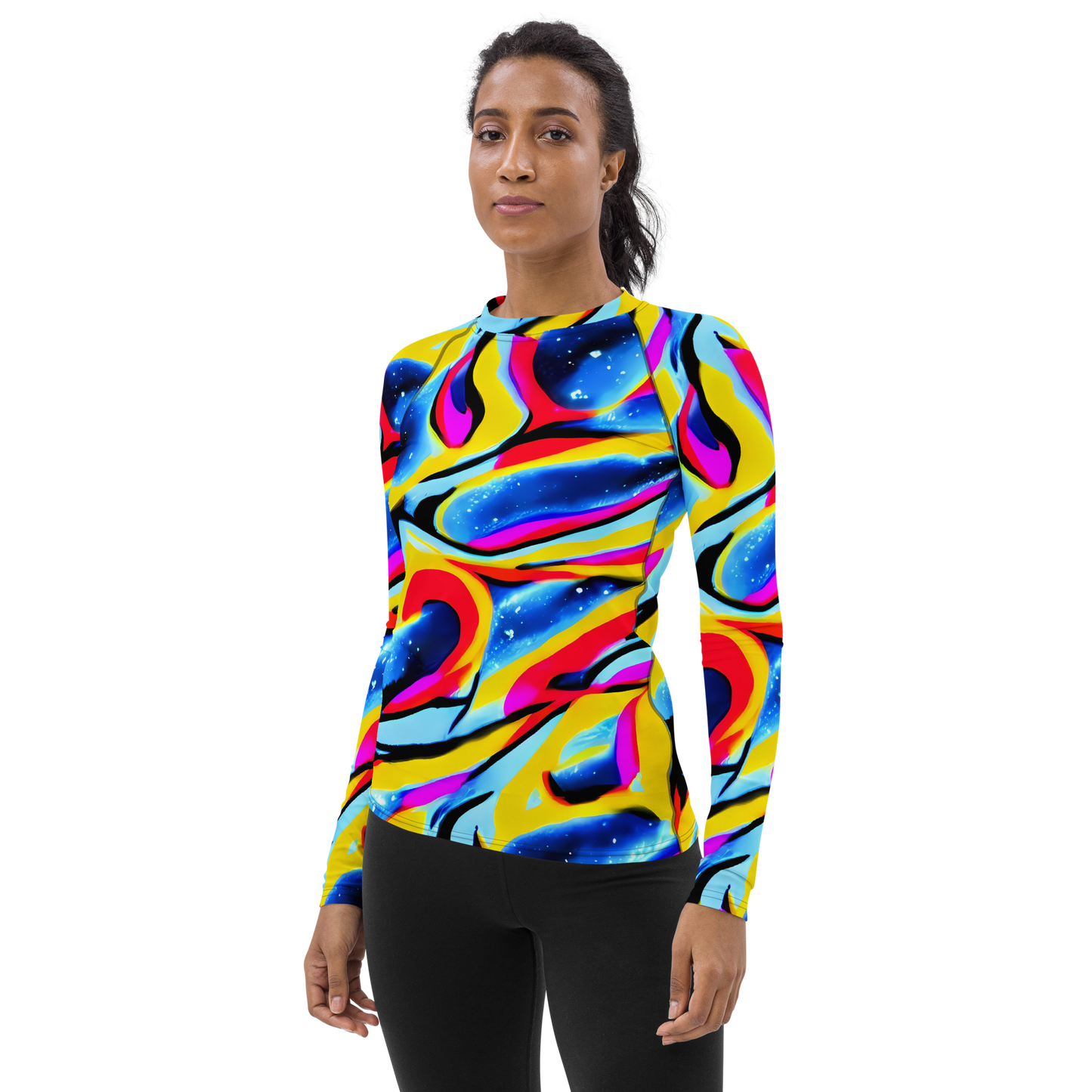 Women's Rash Guard - Electric Dreamscape