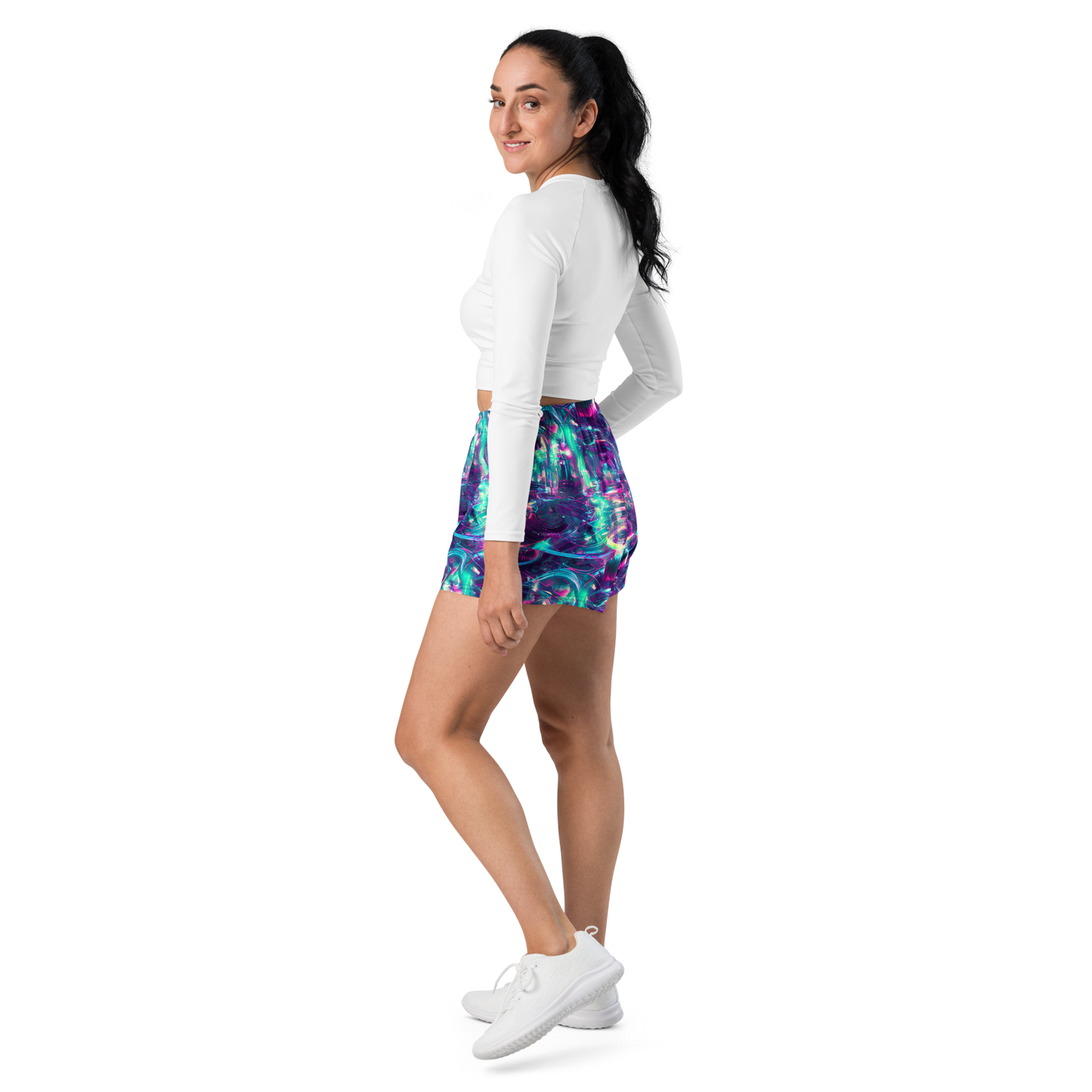 Women’s Athletic Shorts - Synthwave Surge