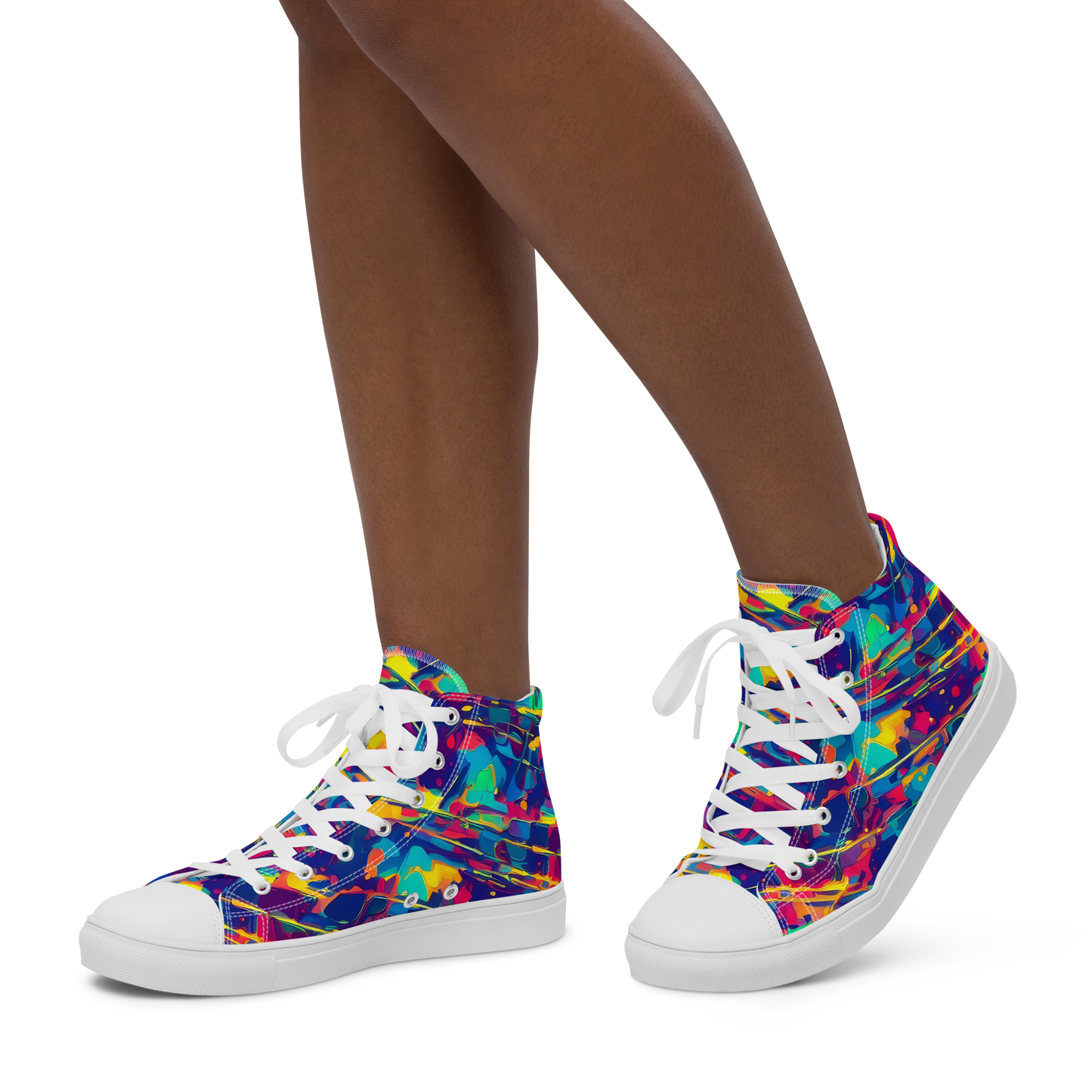 Women's High Top Canvas Shoes - Spectrum Streaks