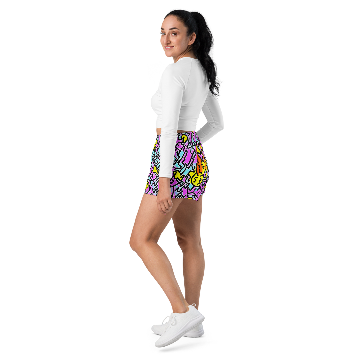 Women’s Athletic Shorts - Punk Doodles