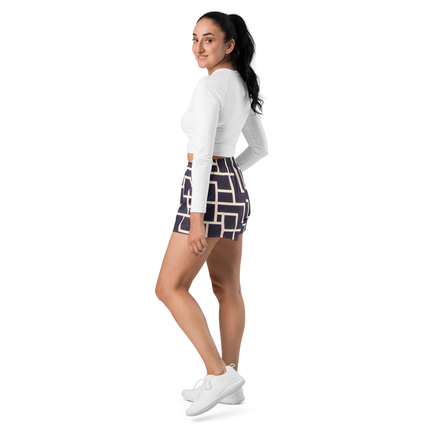 Women’s Athletic Shorts - Gilded Gridlock