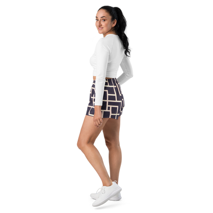 Women’s Athletic Shorts - Gilded Gridlock