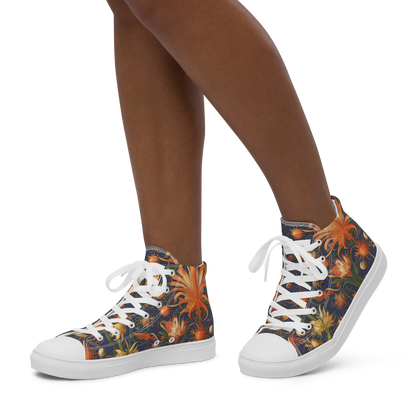 Women's High Top Canvas Shoes - Stellar Blooms