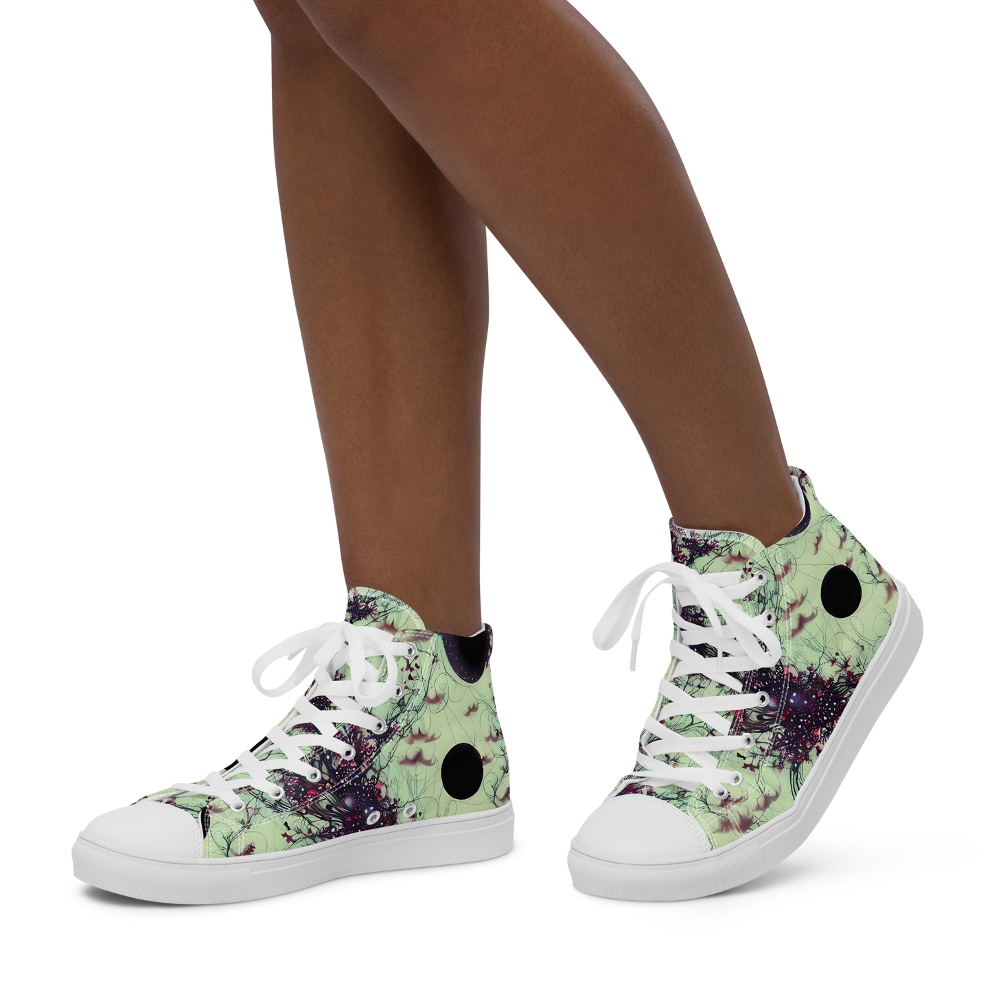 Women's High Top Canvas Shoes - Celestial Bloom