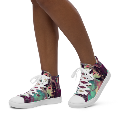 Women's High Top Canvas Shoes - Nouveau Galaxy