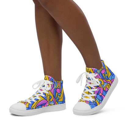 Women's High Top Canvas Shoes - Cosmic Curves